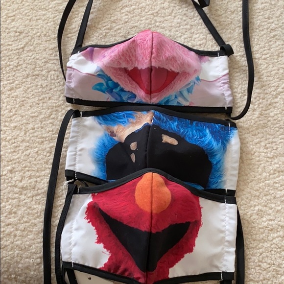 Sesame Street masks - Elmo Cookie Monster Ella NWT - Picture 1 of 4